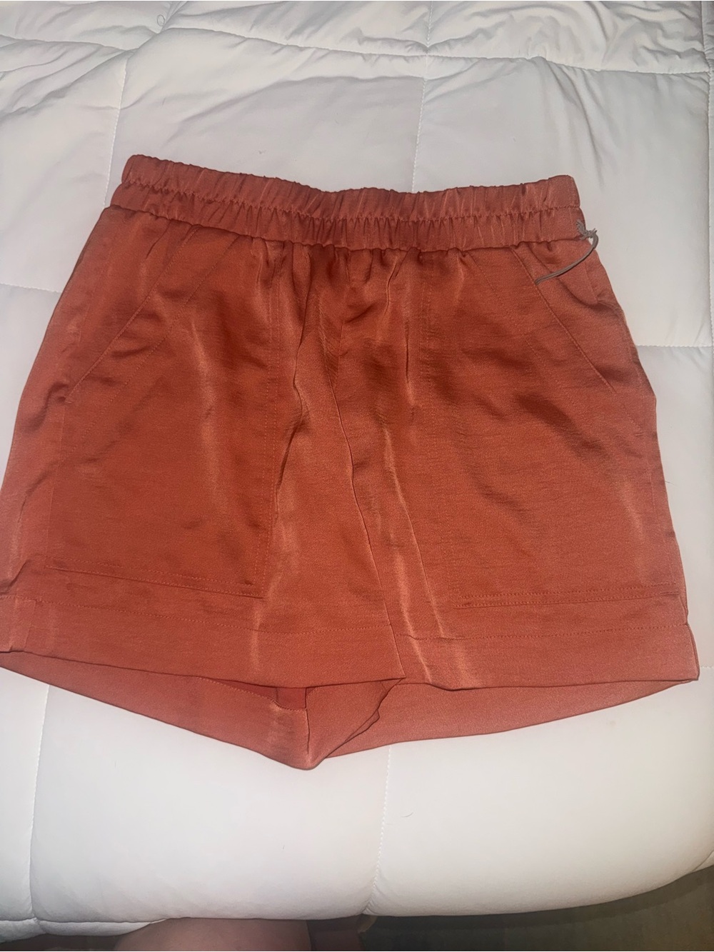 Women's Elastic Waist Rust Shorts